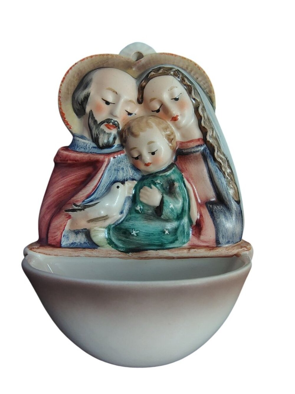 Vintage Goebel Hummel Holy Water Font Mary Joseph Baby Jesus West Germany